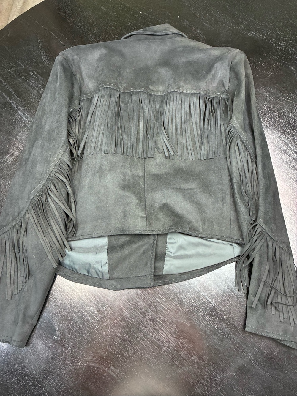 Torrid Black Suede Fringe Moto Jacket - Women Size 2 (XXL) - Picture 11 of 15